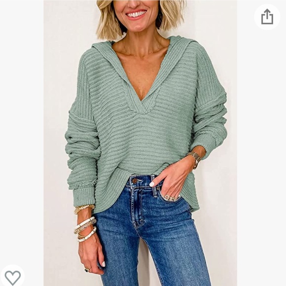 Ribbed Collared Green Sweater NWT - Picture 3 of 11